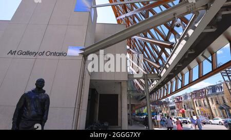 Toronto, Canada, 5 August, 2021: Famous Art Gallery of Ontario an art museum's complex, one of the largest art museums in North America and the second-largest art museum in Toronto Stock Photo