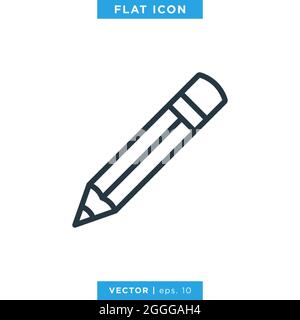 Pencil icon vector stock illustration design template. Vector eps 10. Stock Vector