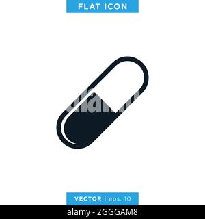 Capsule icon vector stock illustration design template. Stock Vector