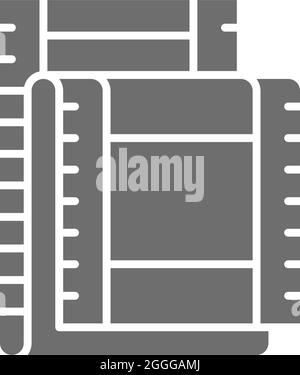 Film strip, cinema frames grey icon. Isolated on white background Stock Vector