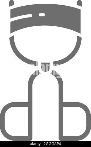 Eyelash curler grey icon. Isolated on white background Stock Vector