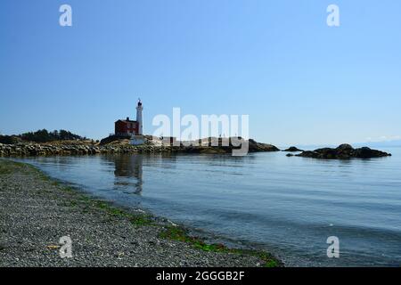 Fisgard Lighthouse at Fort Rodd Hill National Park in Victoria BC, Canada. Come to Vancouver island and explore Victoria. Stock Photo