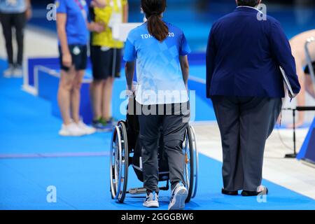 Tokyo, Japan. 31st Aug, 2021. Volunteer Swimming : during the Tokyo 2020 Paralympic Games at the Tokyo Aquatics Centre in Tokyo, Japan . Credit: Naoki Nishimura/AFLO SPORT/Alamy Live News Stock Photo