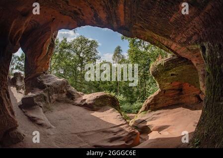 Nanny's Rock, Kinver Edge and The Rock Houses, Rock Houses Trail, Kinver, Near Stourbridge, Staffordshire Stock Photo