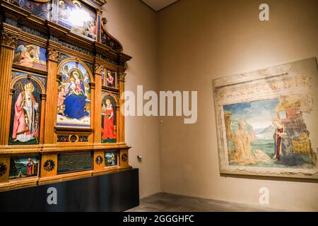 Frescoes in Galleria Nazionale dell'Umbria in Perugia Italy Stock Photo