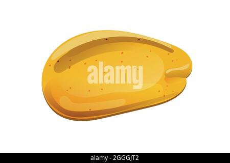 Mustard yellow stain. Dijon honey sauce cream. Vector design in cartoon style for food branding. Stock Vector
