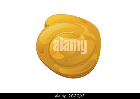 Mustard yellow stain. Dijon honey sauce cream. Vector design in cartoon style for food branding. Stock Vector
