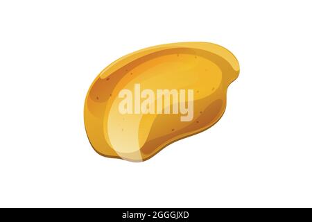 Mustard yellow stain. Dijon honey sauce cream. Vector design in cartoon style for food branding. Stock Vector