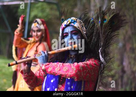 Indian Young Woman wearing Traditional Attire in Dancing Pose. Concept of  Radha Character. 24362833 Vector Art at Vecteezy