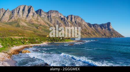 View of the Kogelberg Mountains along Clarence Drive between Gordon's Bay and Rooi-Els. False Bay. Western Cape. South Africa Stock Photo