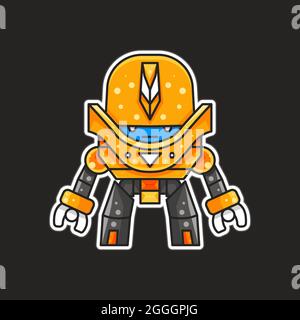 ILLUSTRATION OF ROBOT FOR CHARACTER, STICKER, T-SHIRT ILLUSTRATION Stock Vector