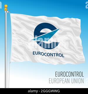 Eurocontrol flag, European Union, vector illustration Stock Vector