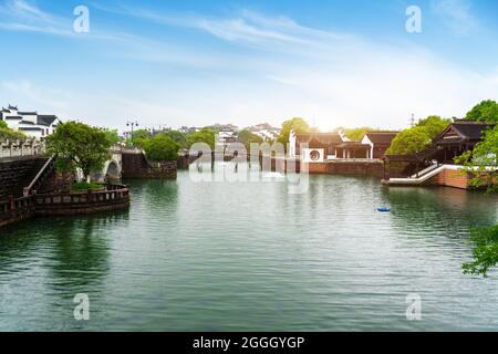 Yanshui Pavilion is one of the famous scenic spots in Jiujiang City, Jiangxi Province Stock Photo