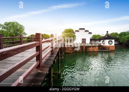 Yanshui Pavilion is one of the famous scenic spots in Jiujiang City, Jiangxi Province Stock Photo