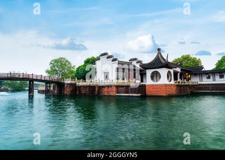 Yanshui Pavilion is one of the famous scenic spots in Jiujiang City, Jiangxi Province Stock Photo