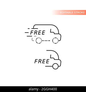 Free and fast delivery van line vector icon. Shipping truck symbol. Stock Vector