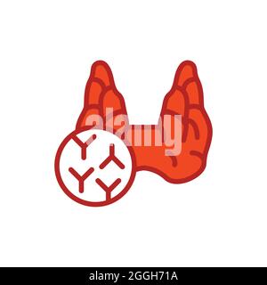 Autoimmune thyroiditis doctor color line icon. Isolated vector element. Outline pictogram for web page, mobile app, promo Stock Vector