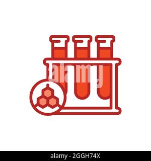 Measuring hormone levels color line icon. Isolated vector element. Outline pictogram for web page, mobile app, promo Stock Vector