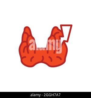 Hyperthyroidism doctor color line icon. Isolated vector element. Outline pictogram for web page, mobile app, promo Stock Vector