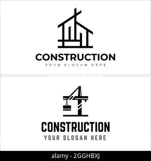 Construction building logo design Stock Vector