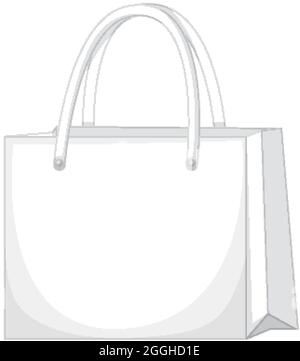 Front of basic white handbag isolated illustration Stock Vector
