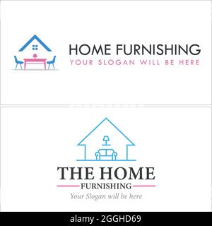 Modern home furnishing business logo vector Stock Vector