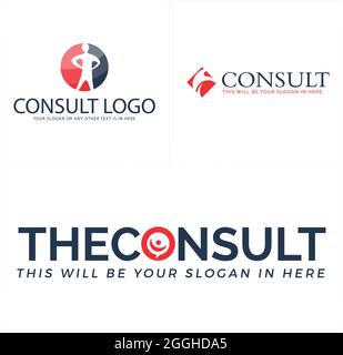 Consulting teachers with icon initial logo design Stock Vector