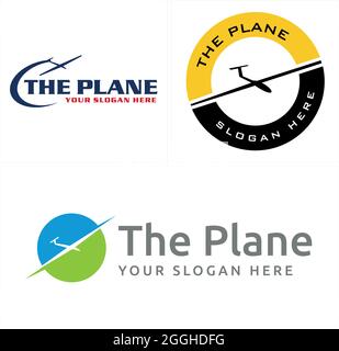 Sport high-Tech plane logo design Stock Vector
