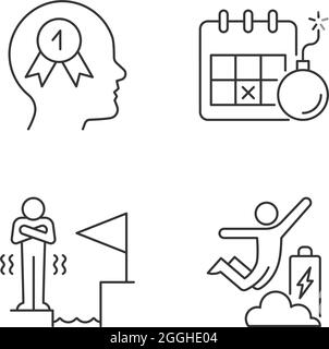 Victory line icons collection. Triumph, Conquer, Success, Winning ...