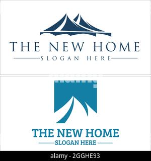 Real estate with home roof and tent shape icon logo design Stock Vector