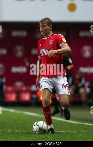 LONDON, UK. AUG 31ST. Jacob Roddy of Charlton Athletic during the EFL Trophy match between Charlton Athletic and Crawley Town at The Valley, London on Tuesday 31st August 2021. (Credit: Tom West | Credit: MI News & Sport /Alamy Live News