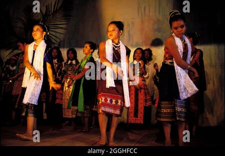 FRENCH GUYANA. HMONG VILLAGE OF CACAO (LAO MINORITY). LAOTIAN NEW YEAR Stock Photo