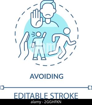 Avoiding blue concept icon Stock Vector