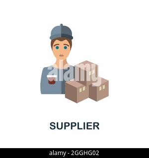 Supplier flat icon. Simple sign from procurement process collection. Creative Supplier icon illustration for web design, infographics and more Stock Vector