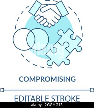 Compromising blue concept icon Stock Vector