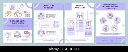 Dealing with conflicts brochure template Stock Vector