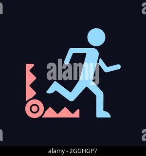 Fear based motivation RGB color icon for dark theme Stock Vector