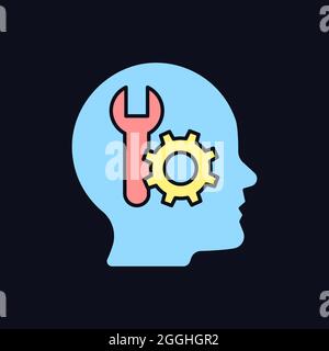 Competence motivation RGB color icon for dark theme Stock Vector
