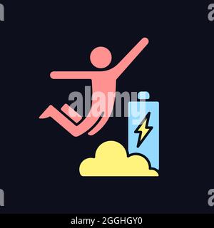 Increased energy RGB color icon for dark theme Stock Vector