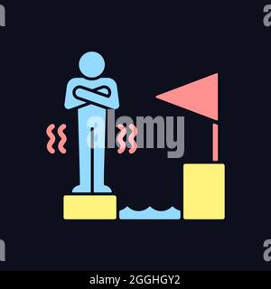 Fear of failure RGB color icon for dark theme Stock Vector