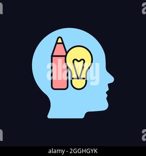 Creative motivation RGB color icon for dark theme Stock Vector