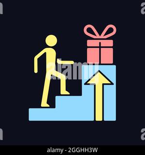 Reward based motivation RGB color icon for dark theme Stock Vector