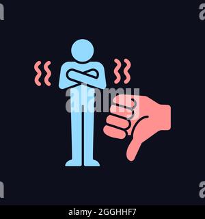 Criticism RGB color icon for dark theme Stock Vector