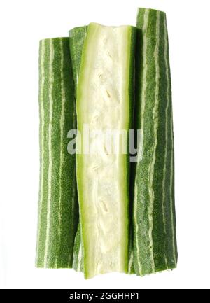 Snake Gourd isolated on white background Stock Photo