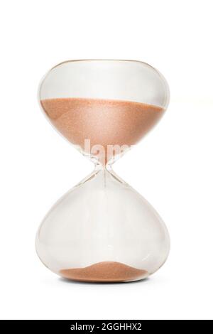 Hourglass isolated on white background. Time. Business. Time Running Out Stock Photo