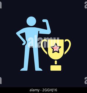 Power-based motivation RGB color icon for dark theme Stock Vector