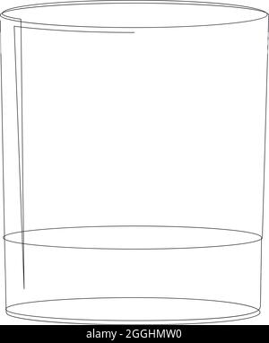 Hand drawn old fashioned glass. Isolated on white background. Rocks glass vector illustration Stock Vector