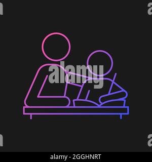 Helping with homework gradient vector icon for dark theme Stock Vector