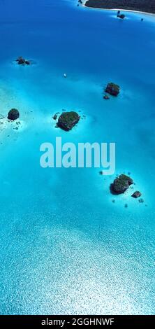 FRANCE. NEW CALEDONIA, PINE ISLAND, AERIAL VIEW OF UPI BAY Stock Photo