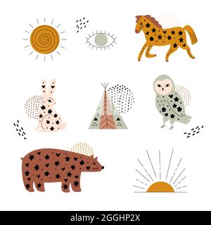 Boho element set Vector illustration Stock Vector Image & Art - Alamy